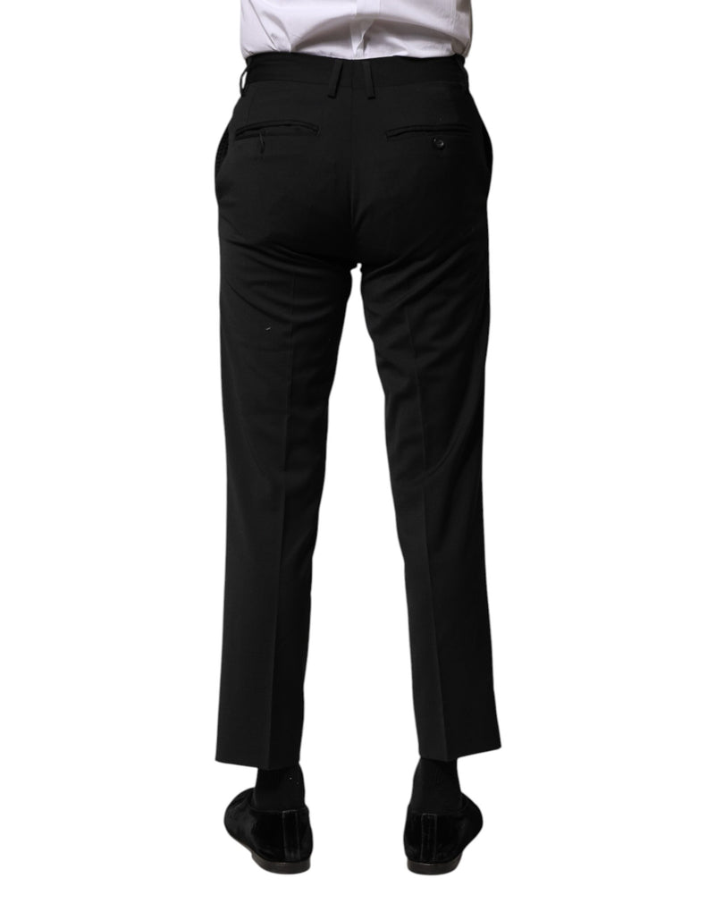 Pantalon habillé formel court pour homme en laine noire Dolce & Gabbana