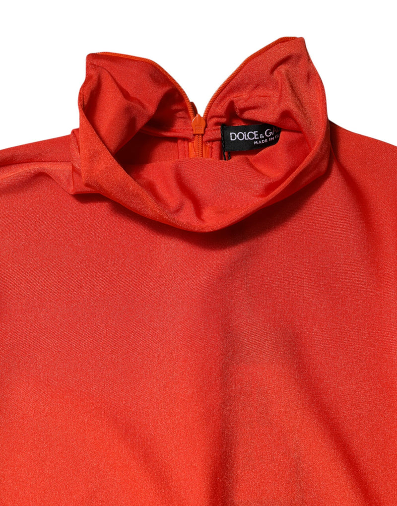 Macacão justo vermelho de gola alta em náilon Dolce & Gabbana
