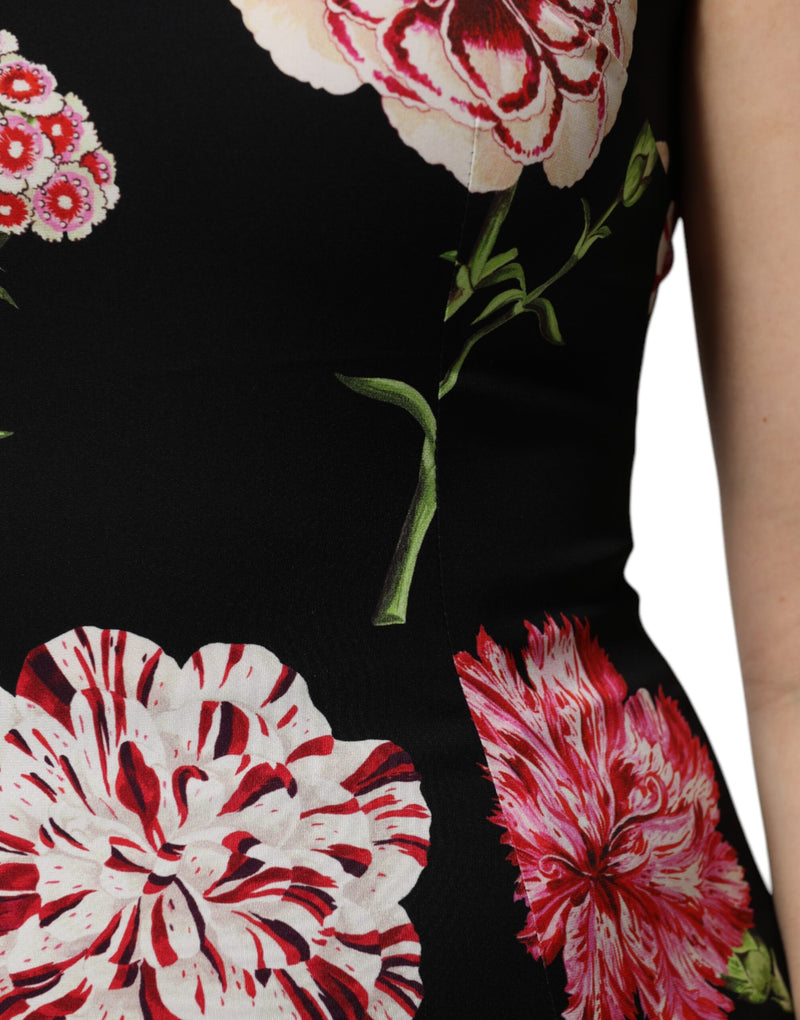 Blusa sin mangas negra con estampado floral de Dolce & Gabbana