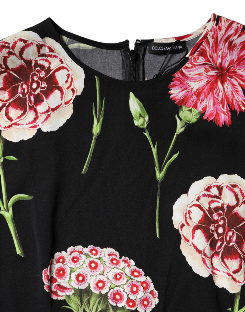 Blusa sin mangas negra con estampado floral de Dolce & Gabbana