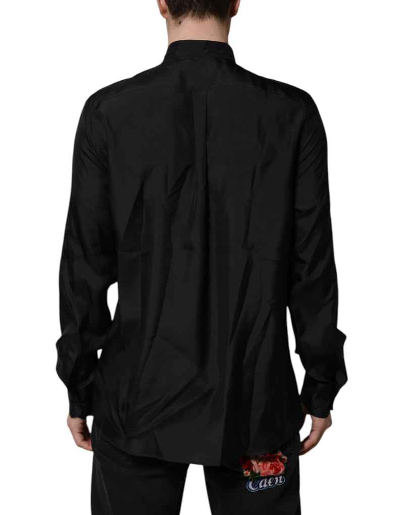 Chemise habillée pour homme en soie bleu foncé MARTINI Dolce & Gabbana