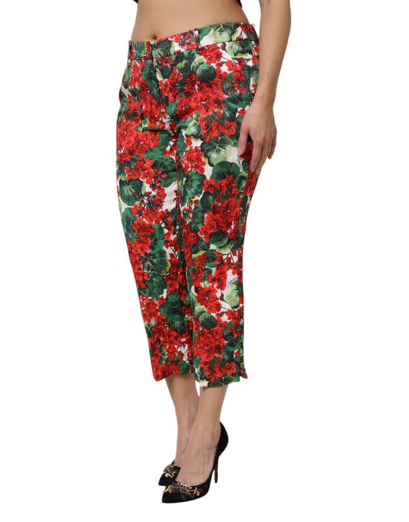 Calça cropped Dolce & Gabbana com estampa floral multicolorida