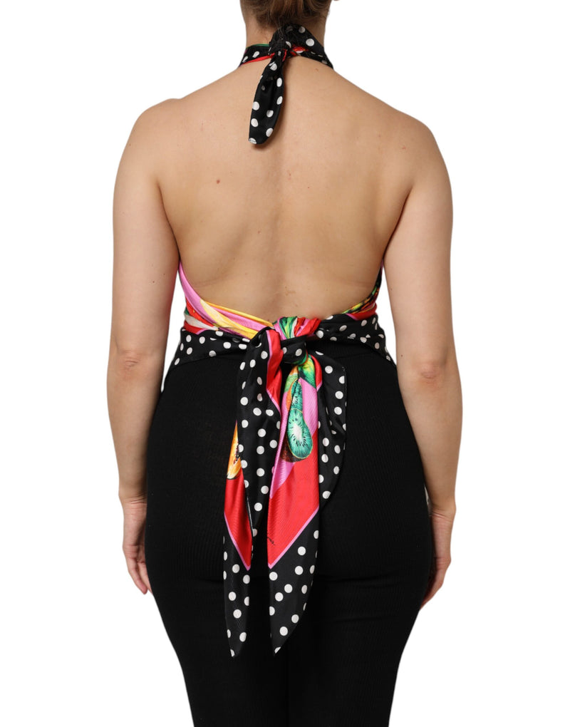 Top cropped de festa e noite frente única multicolorido Dolce & Gabbana