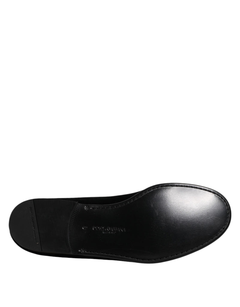Mocasines formales sin cordones de terciopelo negro de Dolce & Gabbana