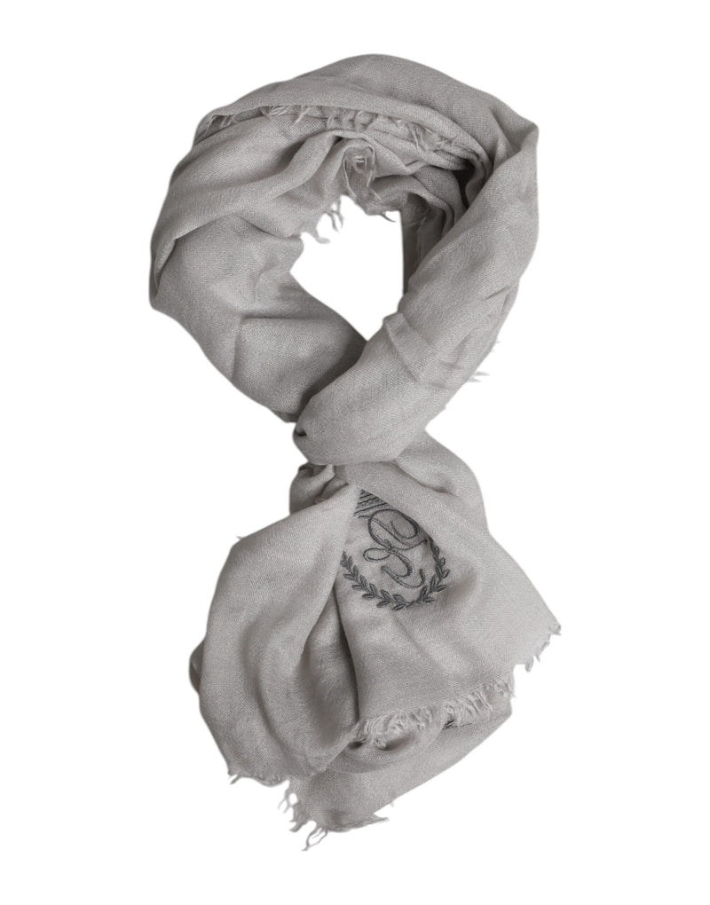 Scialle scaldacollo in grigio con corona DG Dolce & Gabbana