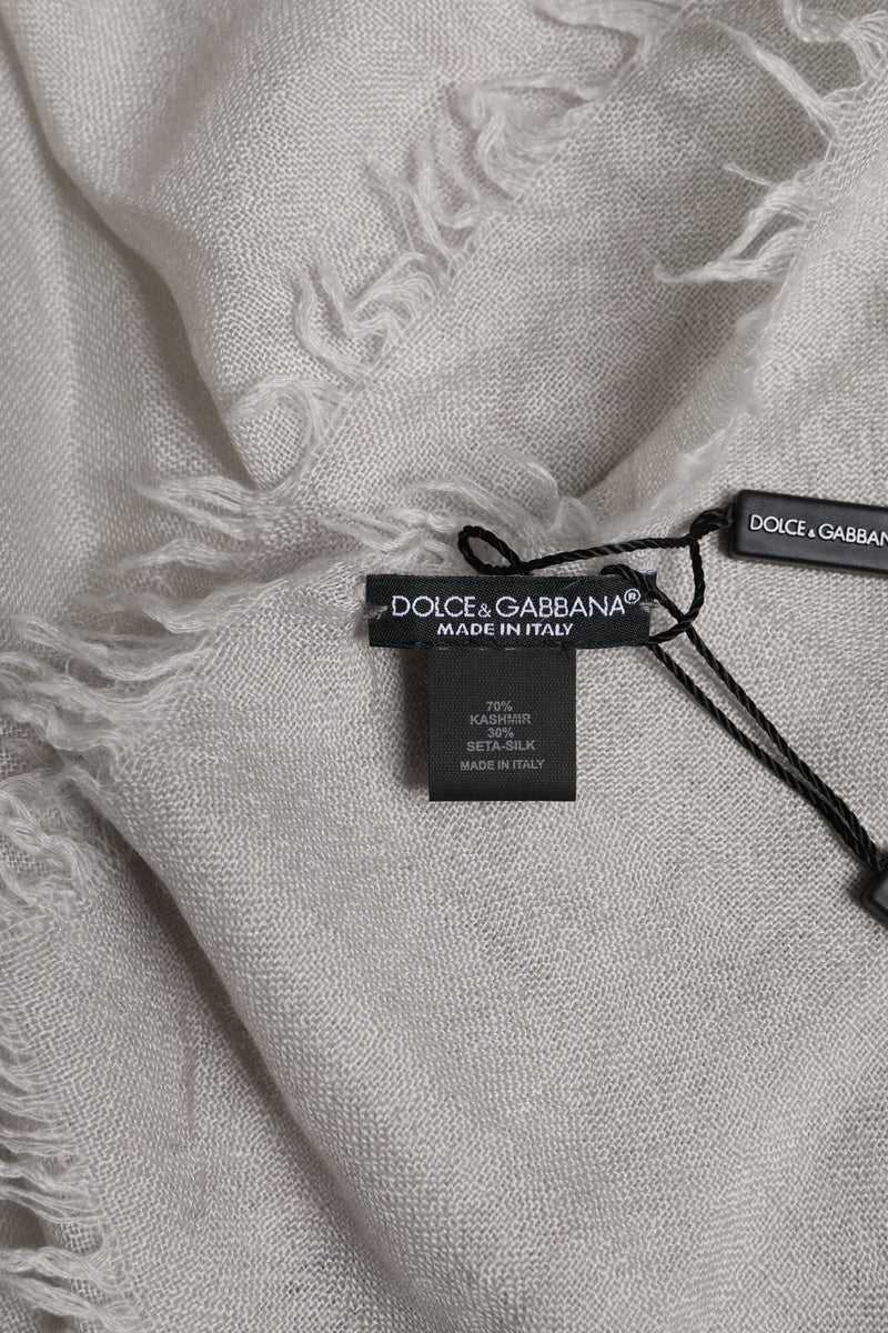 Scialle scaldacollo in grigio con corona DG Dolce & Gabbana