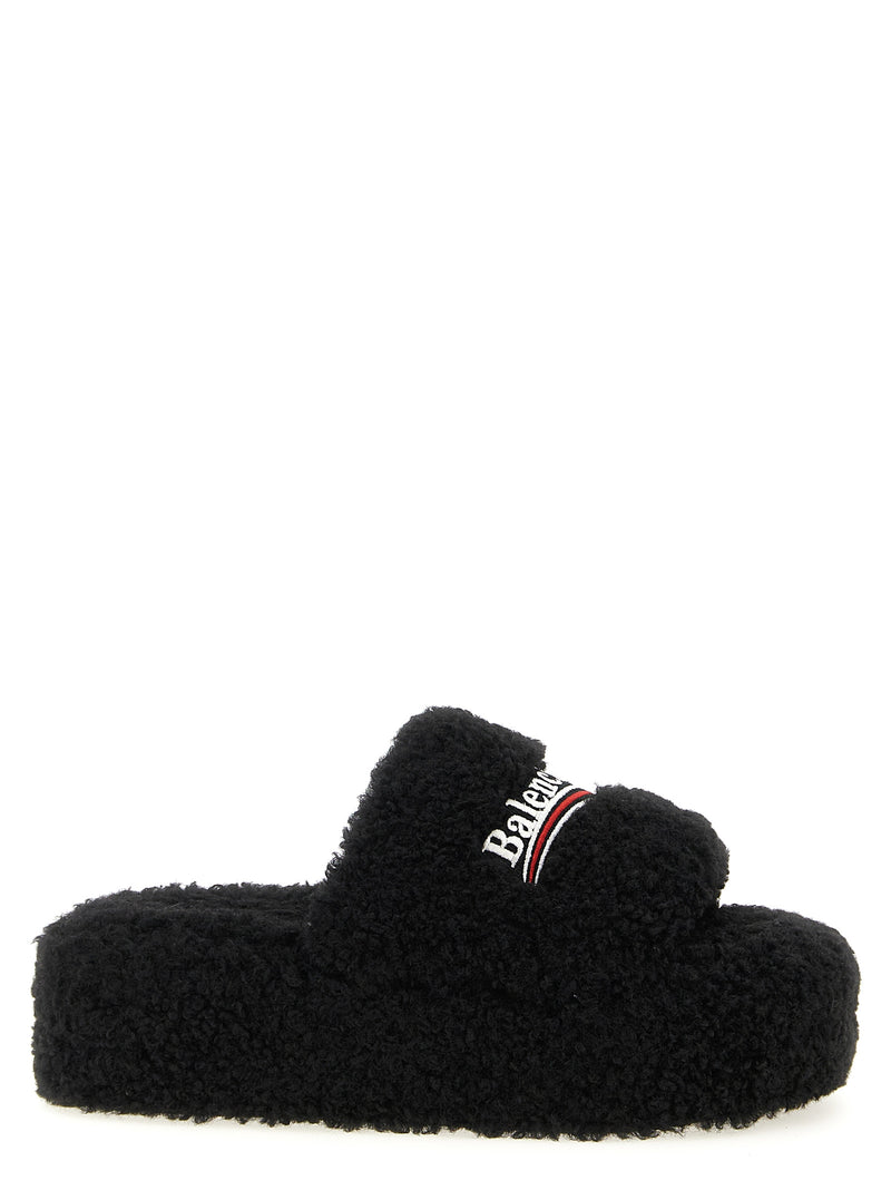 Balenciaga Balenciaga Furry Platform Slides