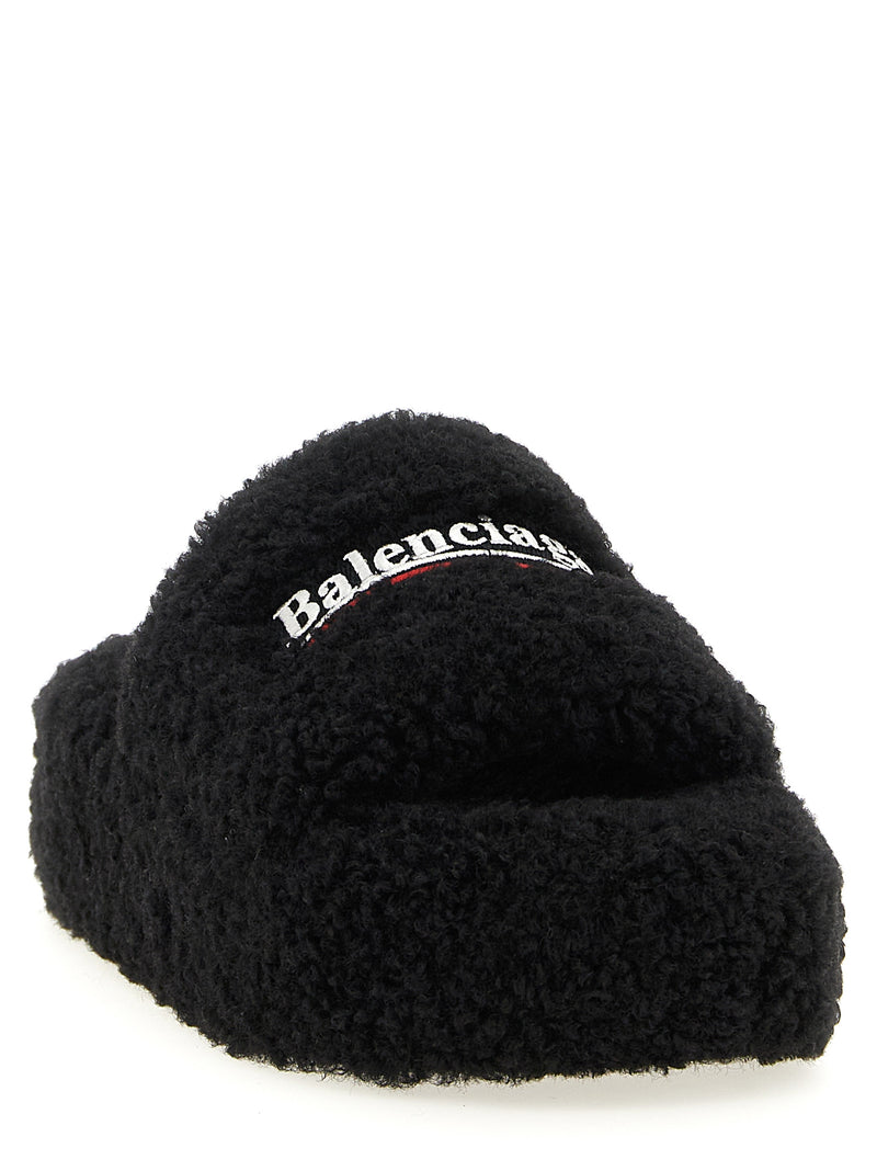 Balenciaga Balenciaga Furry Platform Slides