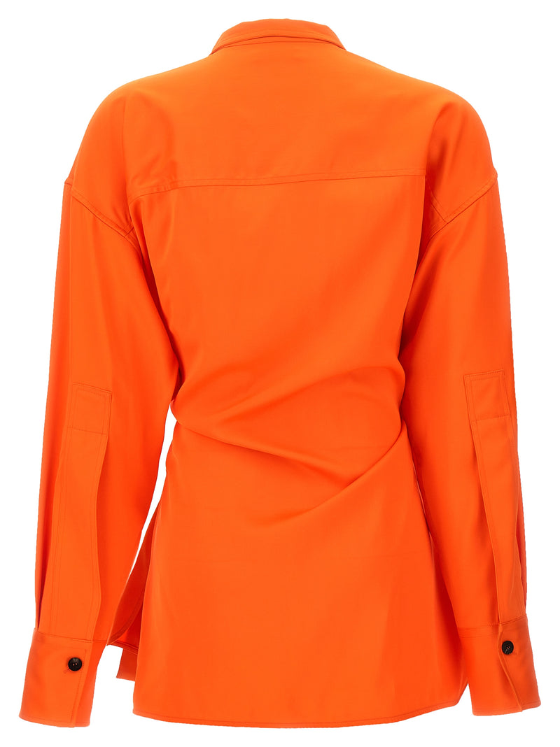 Ferragamo Satin Asymmetric Shirt | Urbalenti™ NYC