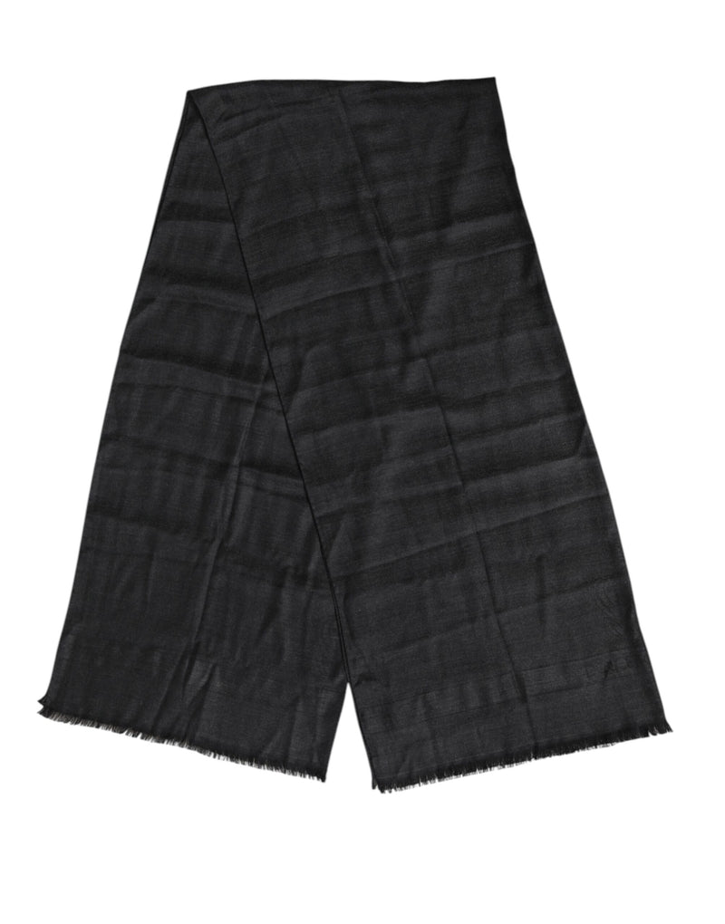 Écharpe tour de cou gris foncé en cachemire à franges Dolce & Gabbana