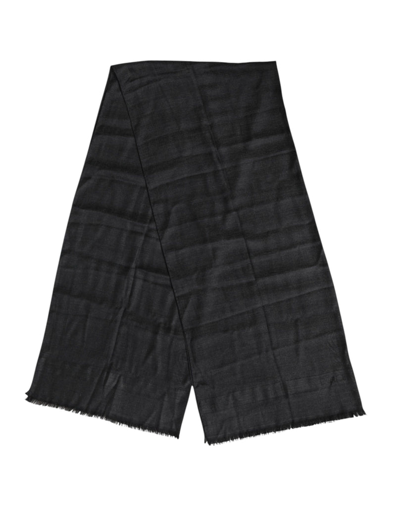 Écharpe tour de cou gris foncé en cachemire à franges Dolce & Gabbana