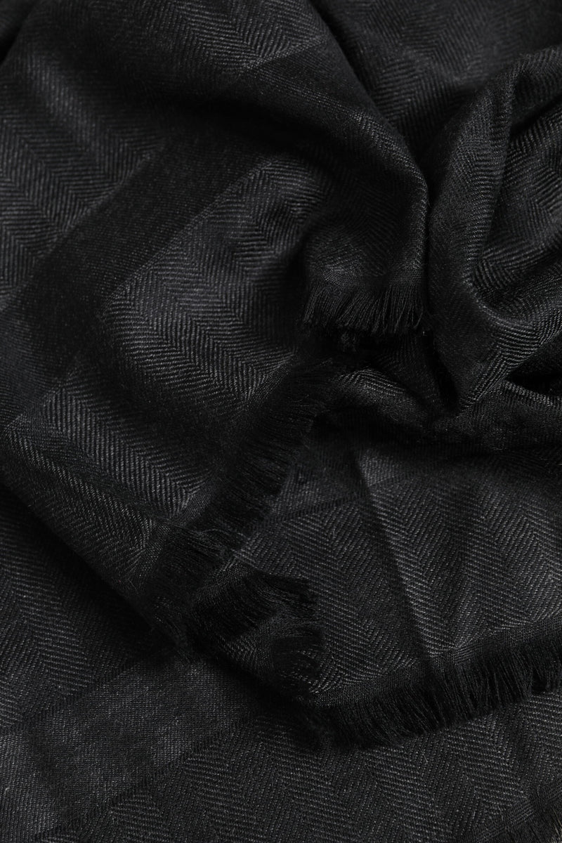 Écharpe tour de cou gris foncé en cachemire à franges Dolce & Gabbana