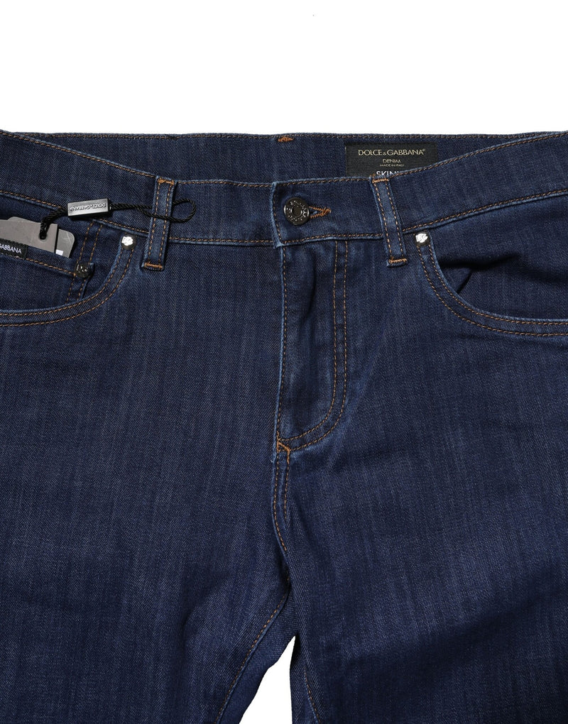 Dolce & Gabbana Blue Cotton Stretch Skinny Men Denim Jeans