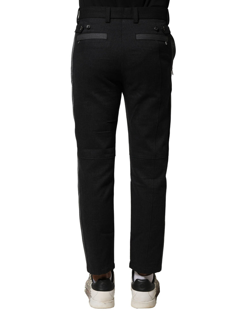 Calça masculina de algodão preta e cinza, corte afunilado Dolce & Gabbana