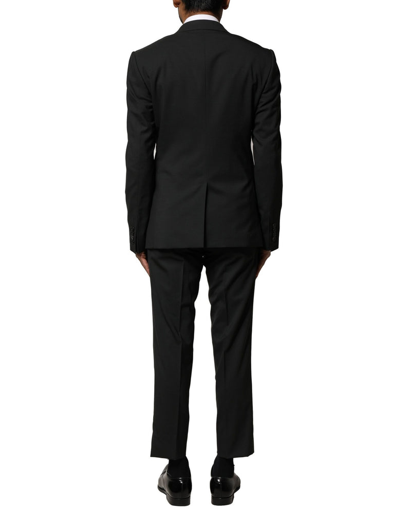 Traje negro de lana de dos piezas con botonadura sencilla Dolce & Gabbana