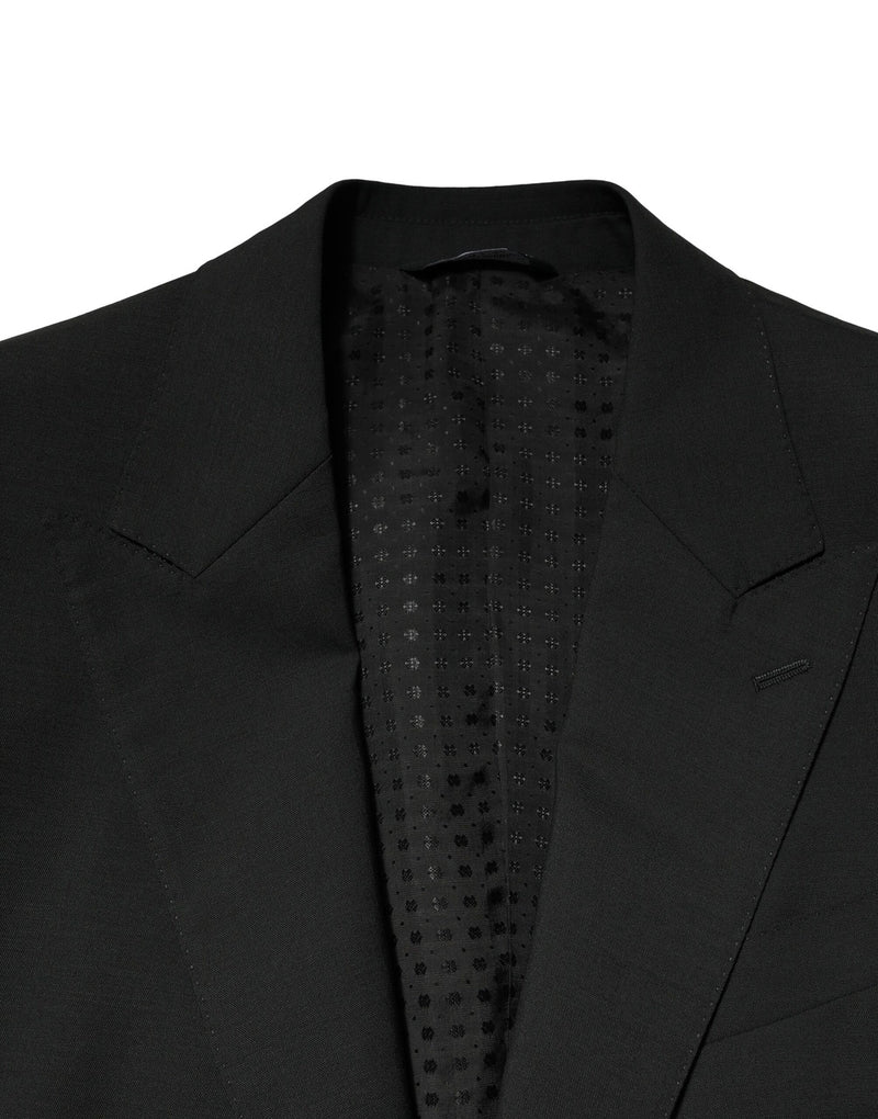 Traje negro de lana de dos piezas con botonadura sencilla Dolce & Gabbana