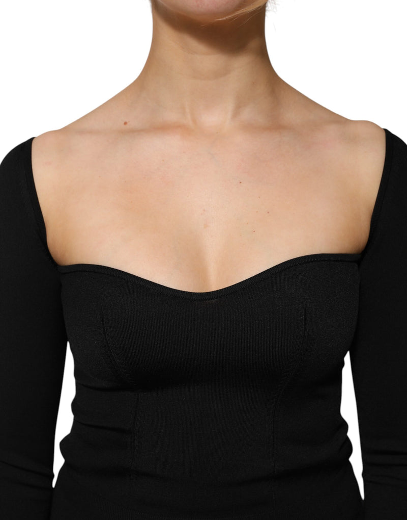 Blusa pulôver Dolce & Gabbana preta de viscose, com mangas longas