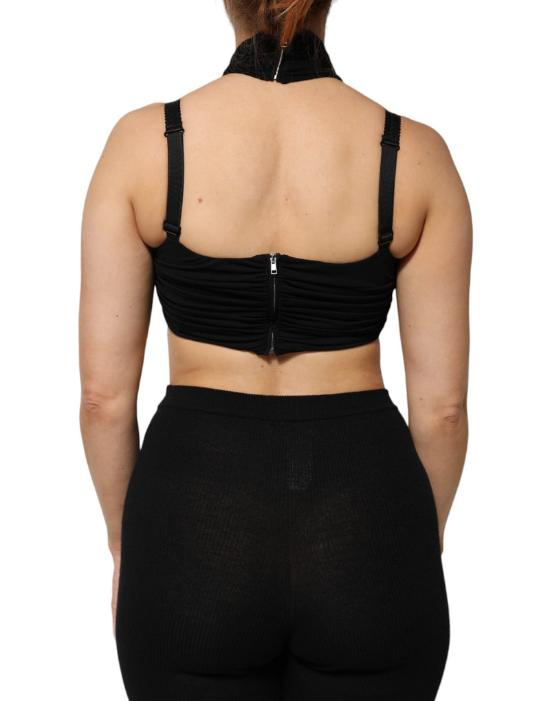 Bustier court noir Dolce & Gabbana en viscose à col licou