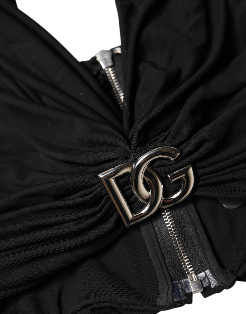 Bustier court noir Dolce & Gabbana en viscose à col licou