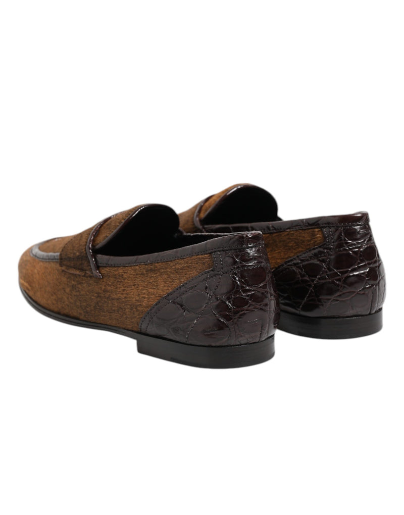 Mocasines marrones de piel para hombre Dolce & Gabbana