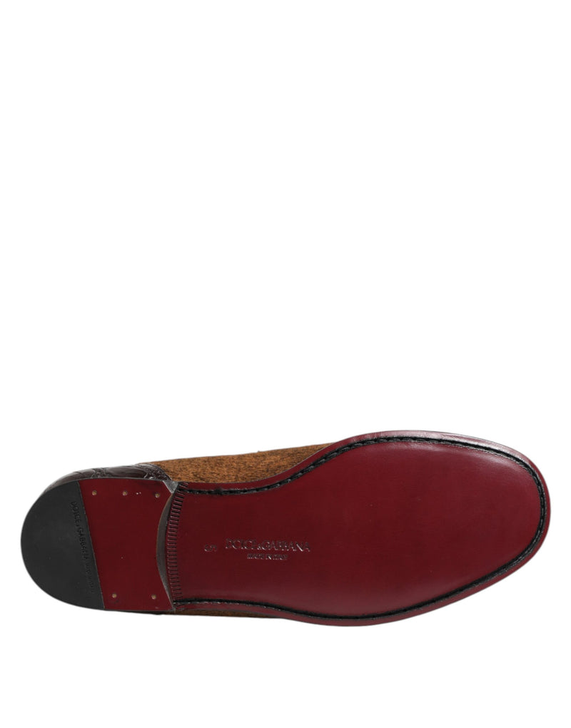 Mocasines marrones de piel para hombre Dolce & Gabbana