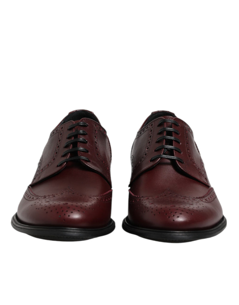 Chaussures derby habillées à lacets en cuir marron Dolce & Gabbana