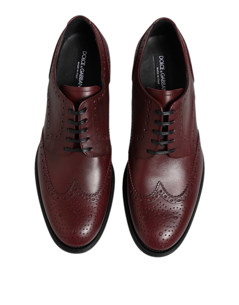 Chaussures derby habillées à lacets en cuir marron Dolce & Gabbana