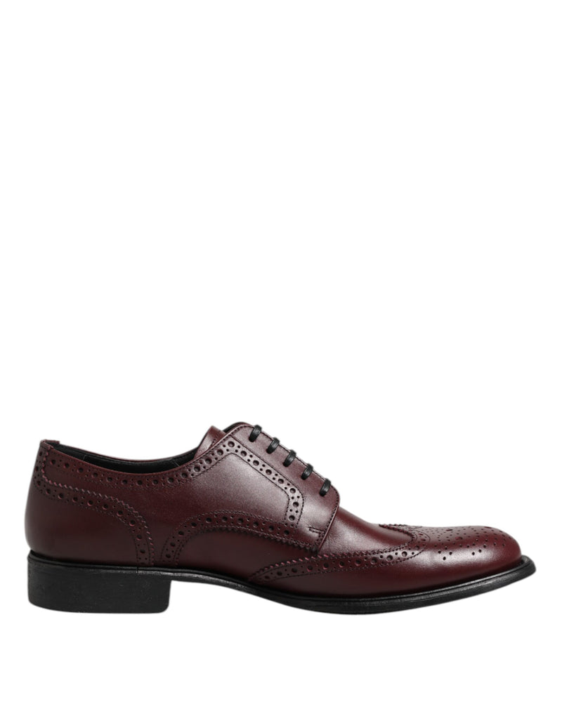 Chaussures derby habillées à lacets en cuir marron Dolce & Gabbana
