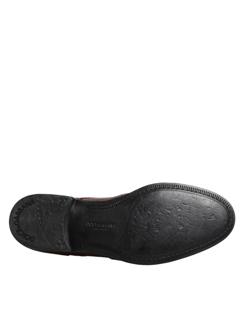 Chaussures derby habillées à lacets en cuir marron Dolce & Gabbana