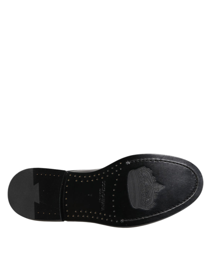 Zapatos formales negros de piel con cordones para hombre Dolce & Gabbana