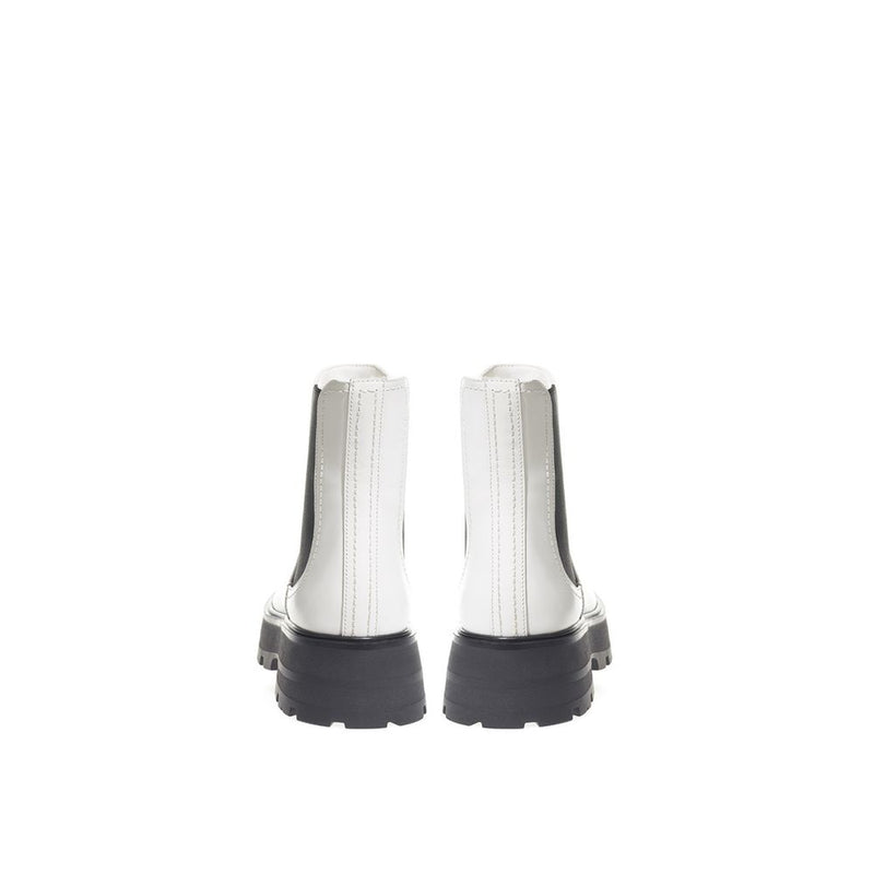 Alexander McQueen Black And White Leather Chelsea Boots