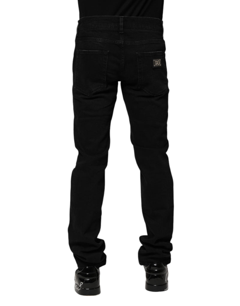 Vaqueros pitillo de denim de algodón negro para hombre de Dolce & Gabbana