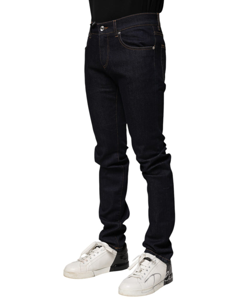Dolce & Gabbana Black Cotton Skinny Men Denim Jeans