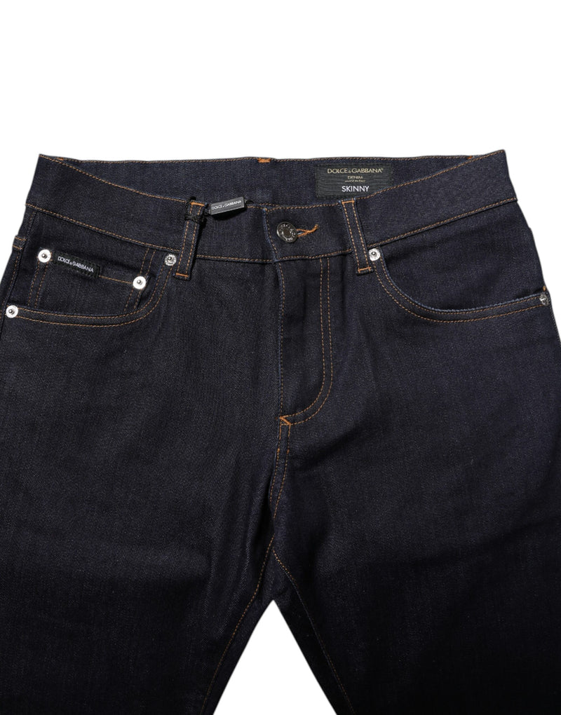 Dolce & Gabbana Black Cotton Skinny Men Denim Jeans