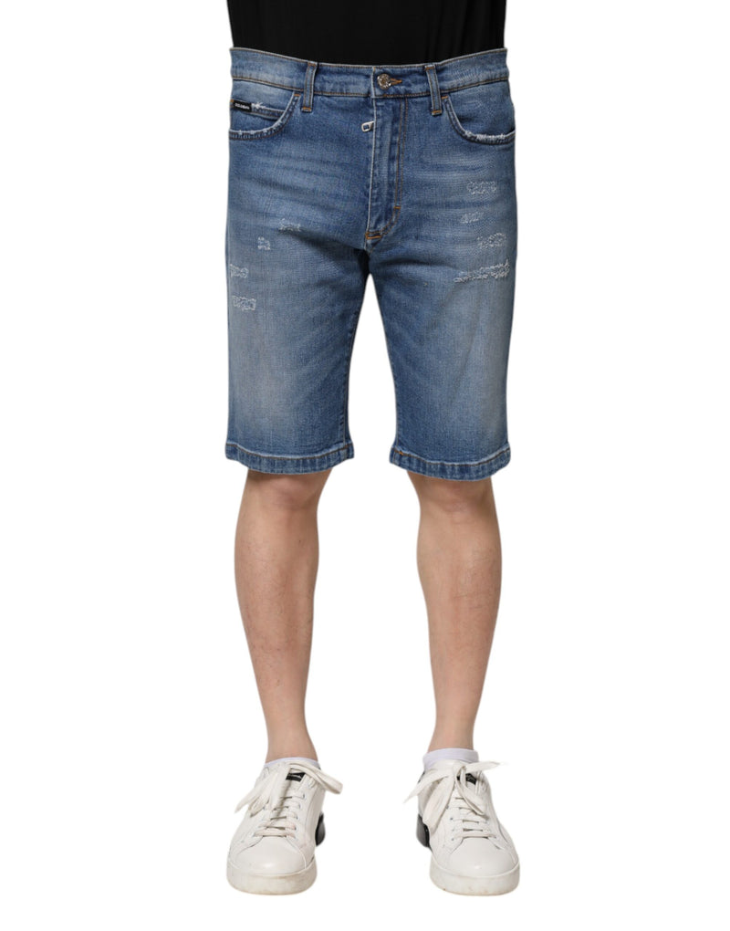 Bermudas de denim elástico de algodón azul para hombre de Dolce & Gabbana