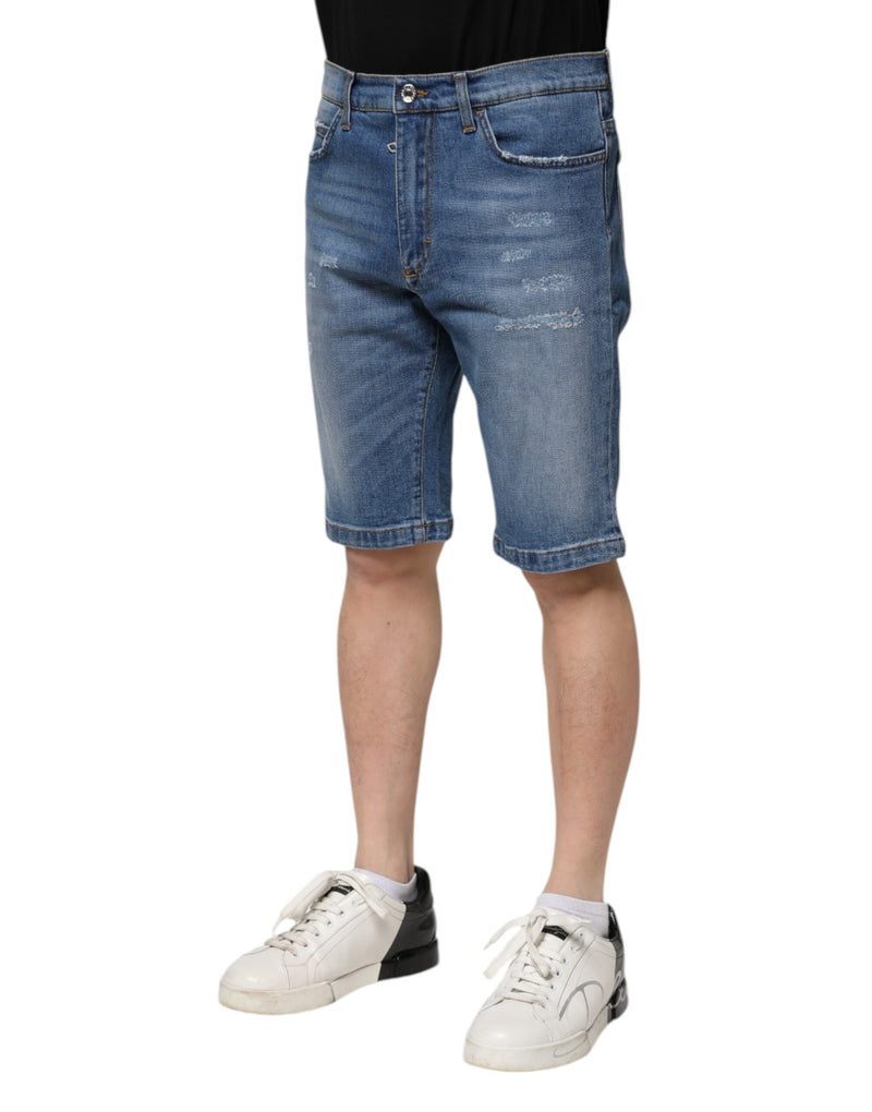 Bermudas de denim elástico de algodón azul para hombre de Dolce & Gabbana
