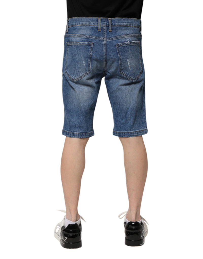 Bermudas de denim elástico de algodón azul para hombre de Dolce & Gabbana