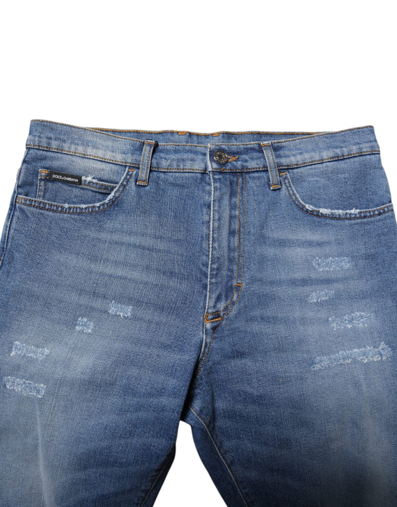 Bermudas de denim elástico de algodón azul para hombre de Dolce & Gabbana
