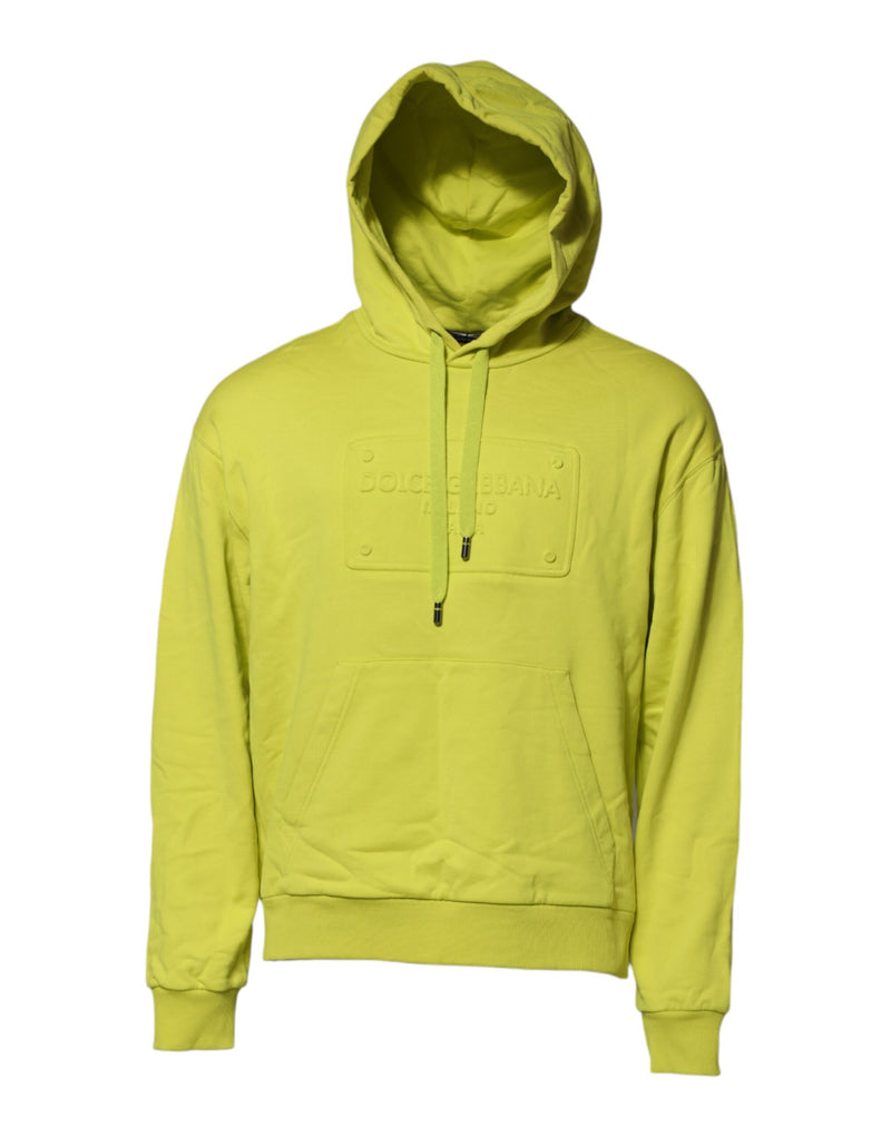 Sweat-shirt à capuche en coton vert avec logo Dolce & Gabbana