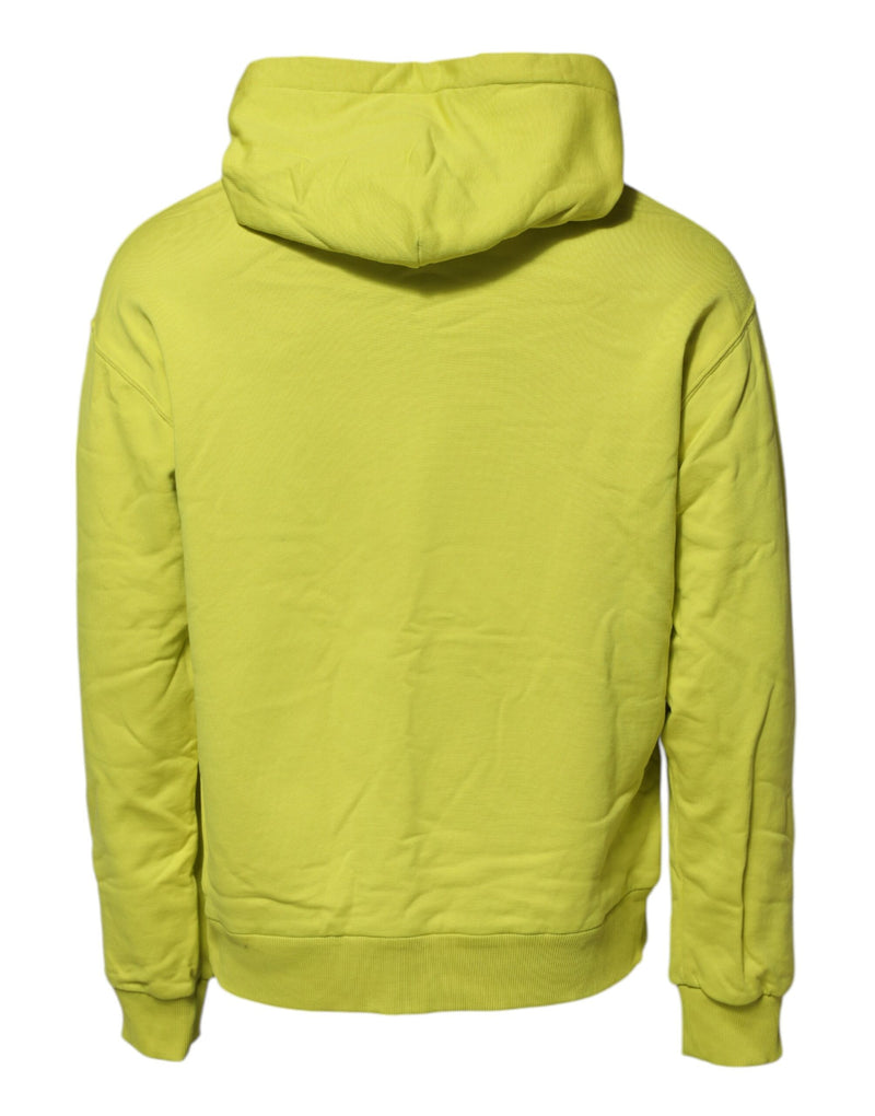 Sweat-shirt à capuche en coton vert avec logo Dolce & Gabbana