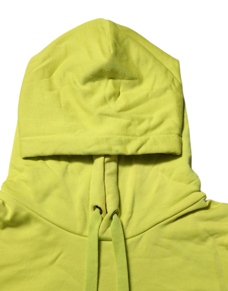 Sweat-shirt à capuche en coton vert avec logo Dolce & Gabbana