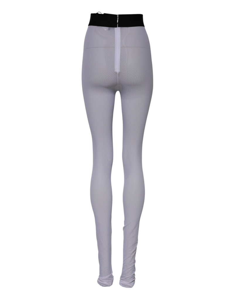 Legging en nylon gris à taille mi-haute avec logo DG Dolce & Gabbana