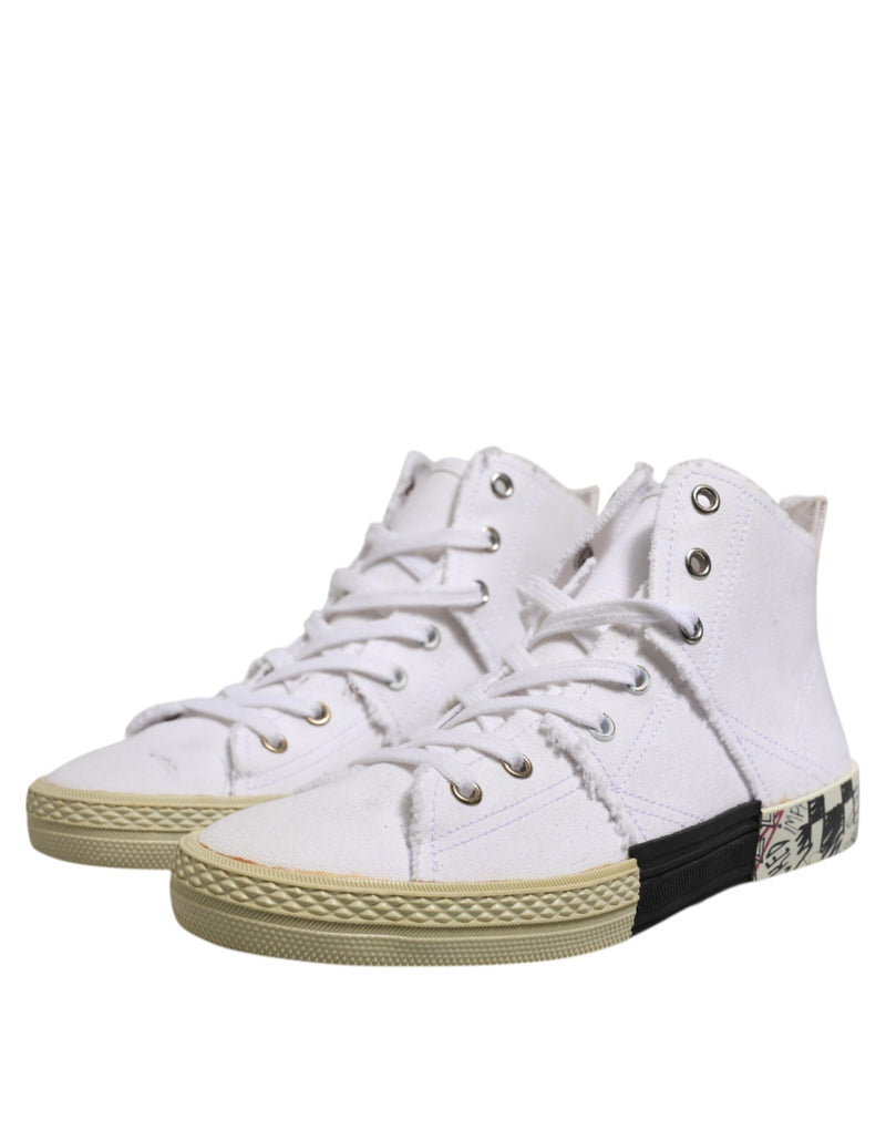 Sneakers da donna Maison Margiela bianche con lacci e gambale medio