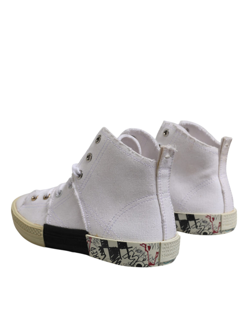 Sneakers da donna Maison Margiela bianche con lacci e gambale medio