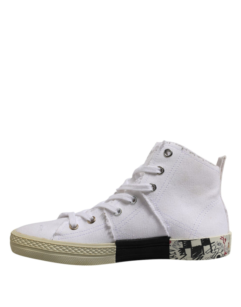 Sneakers da donna Maison Margiela bianche con lacci e gambale medio