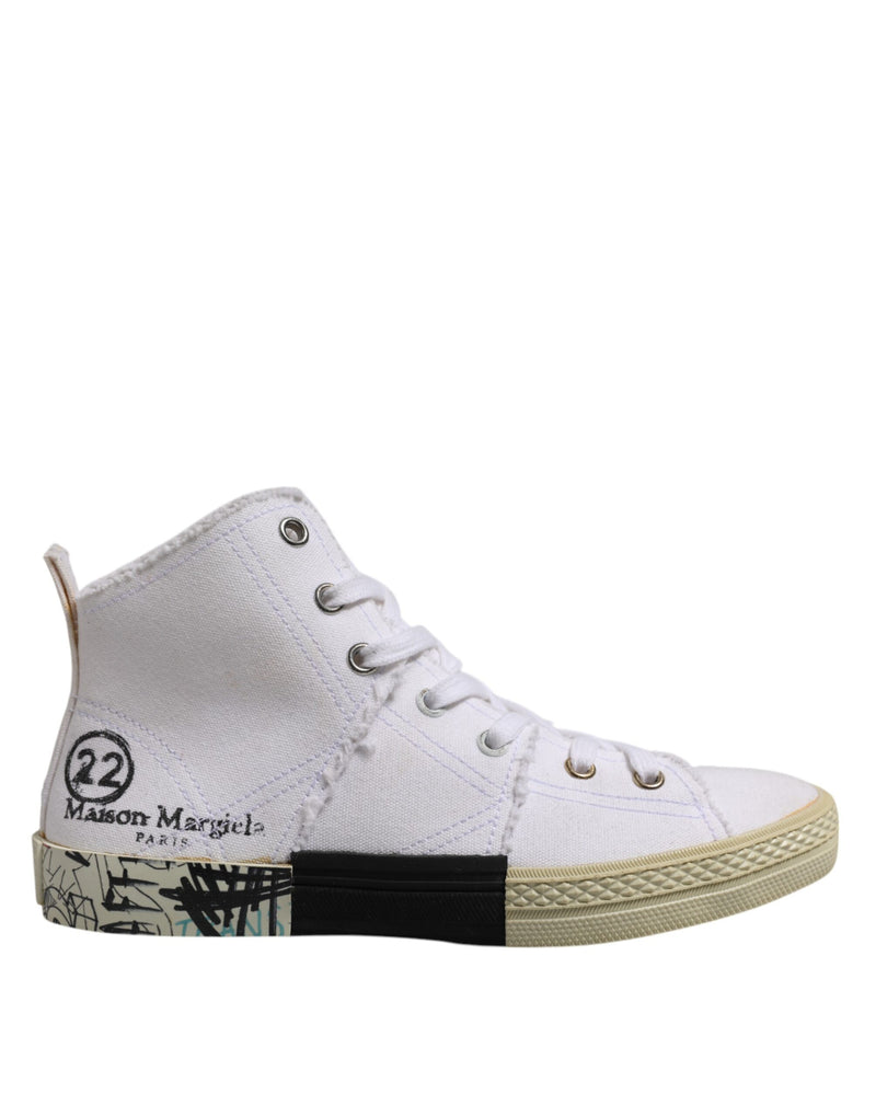 Sneakers da donna Maison Margiela bianche con lacci e gambale medio