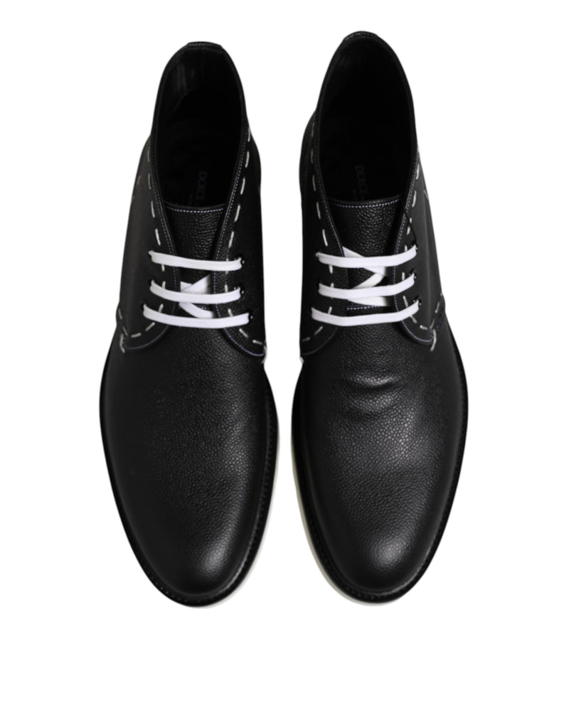 Botines de piel en blanco y negro de Dolce & Gabbana