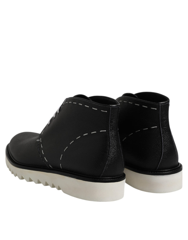 Botines de piel en blanco y negro de Dolce & Gabbana