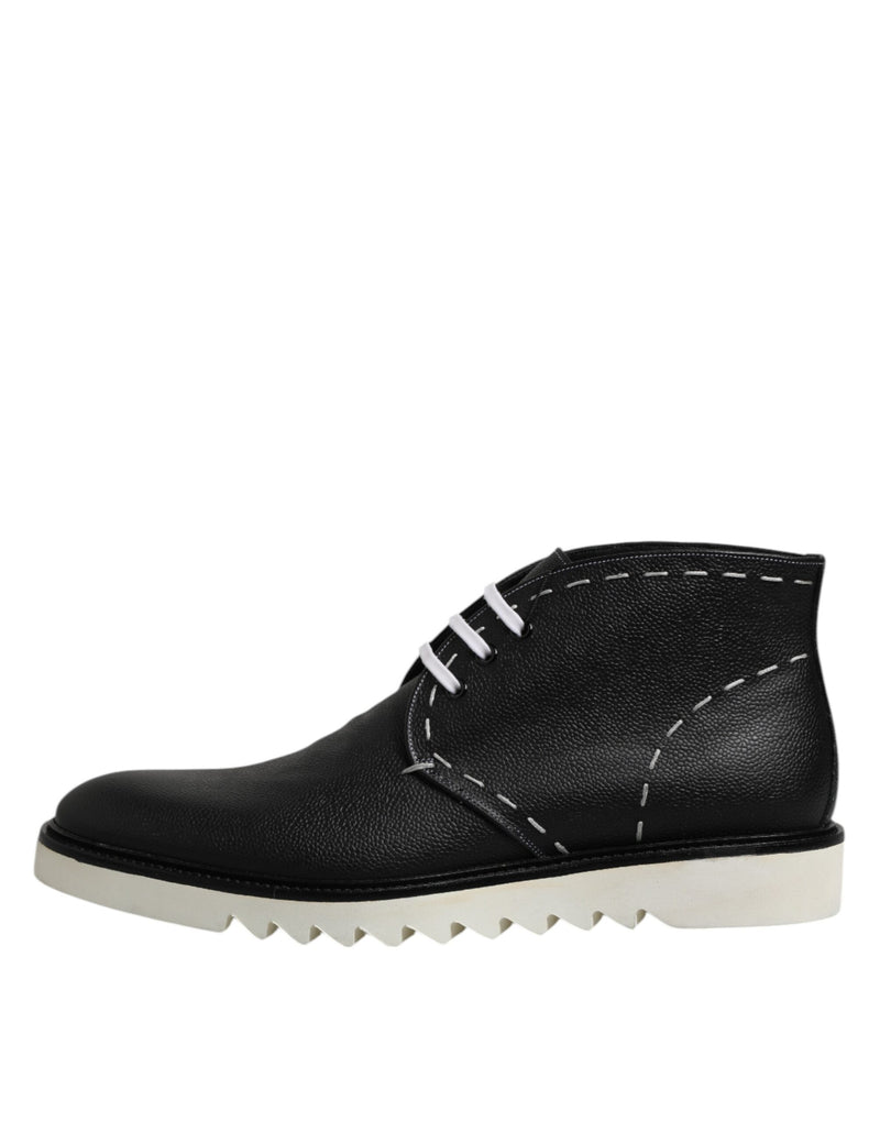 Botines de piel en blanco y negro de Dolce & Gabbana