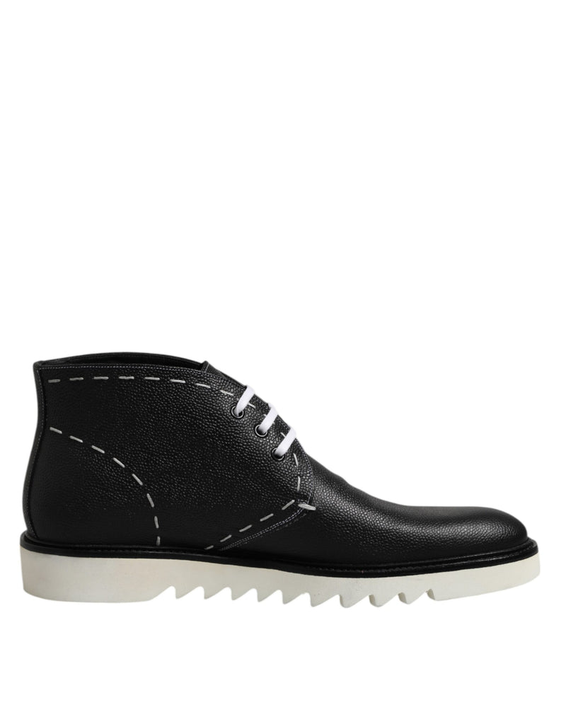 Botines de piel en blanco y negro de Dolce & Gabbana